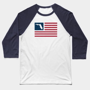 Vintage Florida USA Flag // Retro American Flag Stars and Stripes Baseball T-Shirt